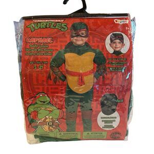 NEW 2011 Raphael Teenage Mutant Ninja Turtles 2T Muscle Costume W/ Shell & Mask